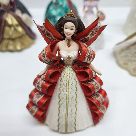 Hallmark Barbie Doll Lot 7 Christmas Ornaments Holiday Bride Fancy Dresses - Picture 2 of 16